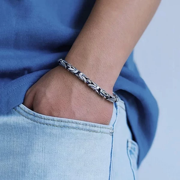 Bracelet rétro tissé à la main pour homme, bijoux de sécurité, carillon, hip-hop, niche, thaïlandais, nouveau|7,98 €|OKKO MODE