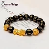 Bracelet Feng Shui en pierre d'obsidienne naturelle pour homme, personnalisé, bouddha perlé, guérison, bijoux en cristal, Pixiu,|16,19 €|OKKO MODE