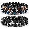 Bracelet irrégulier en pierre de lave hématite pour hommes, perles d'oeil de tigre naturel de 8mm, Bracelets pour Couples, bijou|3,99 €|OKKO MODE