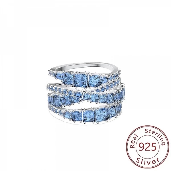 Bague spirale carrée en argent 925, neuve|15,51 €|OKKO MODE