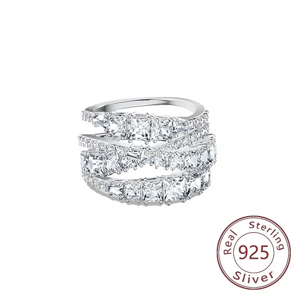 Bague spirale carrée en argent 925, neuve|15,51 €|OKKO MODE