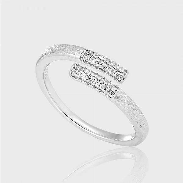 Bague ouverte en argent S925 avec incrustation, design original et minimaliste pour femmes|11,96 €|OKKO MODE