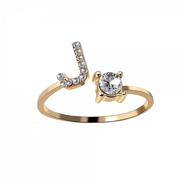 Petite lettre initiale anneaux pour femmes mode A-Z réglable ouvert bague esthétique mariage bijoux cadeau femme|2,00 €|OKKO MODE