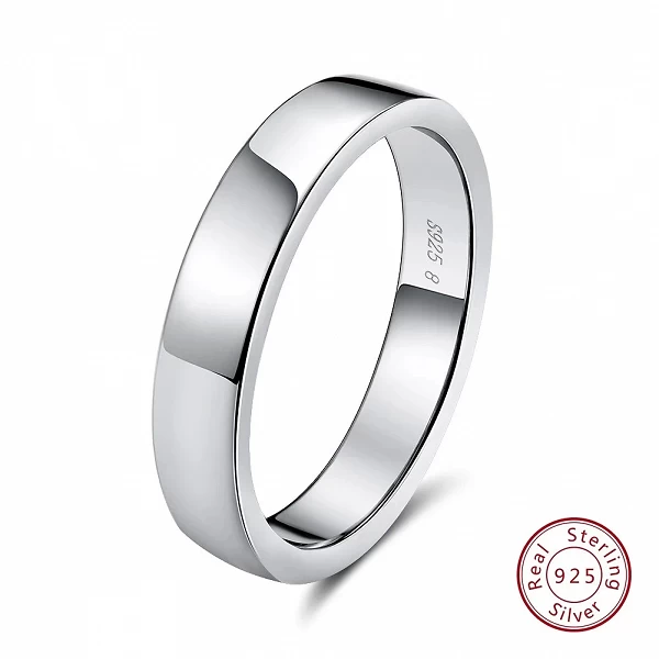 Bagues empilables en argent regardé 925 pour femme, bague de mariage, bijoux hautement polis, cadeau de la fête|13,49 €|OKKO MODE