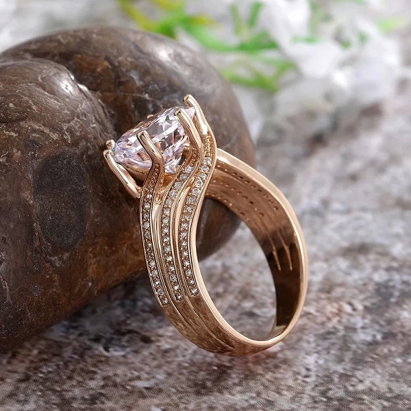 Bague de mariage en or pour femme, magnifique, 12mm, cubique, contre-indiqué, pour fête de fiançailles, bijoux brillant|4,00 €|OKKO MODE