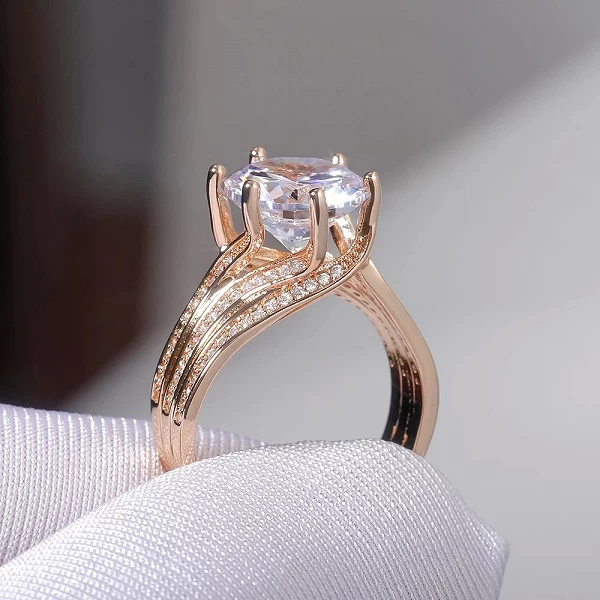 Bague de mariage en or pour femme, magnifique, 12mm, cubique, contre-indiqué, pour fête de fiançailles, bijoux brillant|4,00 €|OKKO MODE