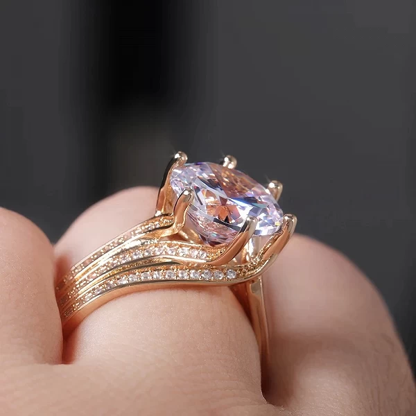 Bague de mariage en or pour femme, magnifique, 12mm, cubique, contre-indiqué, pour fête de fiançailles, bijoux brillant|4,00 €|OKKO MODE