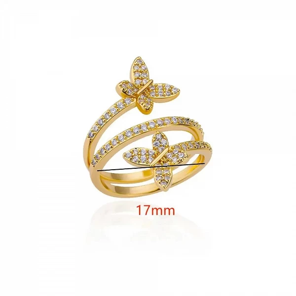 Bague papillon en acier inoxydable pour femme, bijoux esthétiques, cubique, contre-indiqué, luxe, couples|2,96 €|OKKO MODE