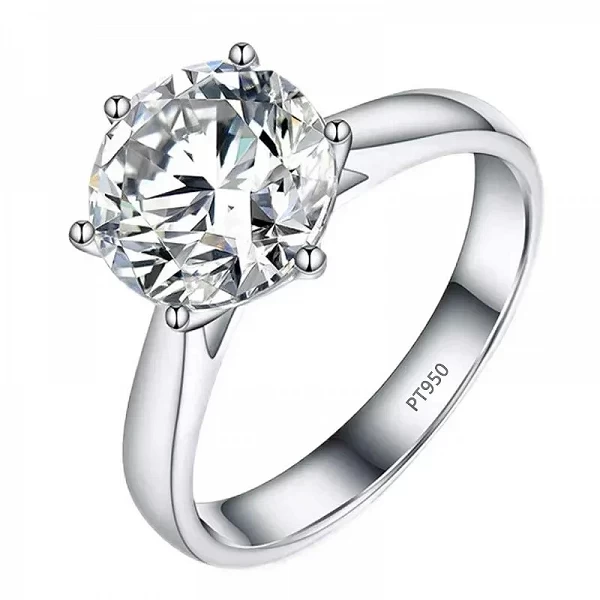 Bague de mariage en platine PT950 pour femme avec diamant Moissanite Carar|88,56 €|OKKO MODE