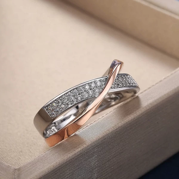 Bague croix simple et délicate pour femme, bijoux d'amour, cadeau de la Saint-Valentin|2,96 €|OKKO MODE