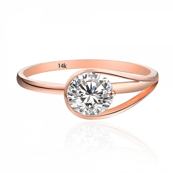 MINTYBOX-Bague ronde en moissanite S925 pour femme, bijoux fins en or pur 10 carats et 14 carats, 6.0mm, luxe, 585, cadeau de fi|123,99 €|OKKO MODE