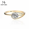 MINTYBOX-Bague ronde en moissanite S925 pour femme, bijoux fins en or pur 10 carats et 14 carats, 6.0mm, luxe, 585, cadeau de fi|123,99 €|OKKO MODE