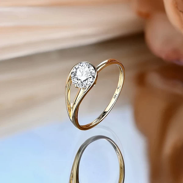 MINTYBOX-Bague ronde en moissanite S925 pour femme, bijoux fins en or pur 10 carats et 14 carats, 6.0mm, luxe, 585, cadeau de fi|123,99 €|OKKO MODE