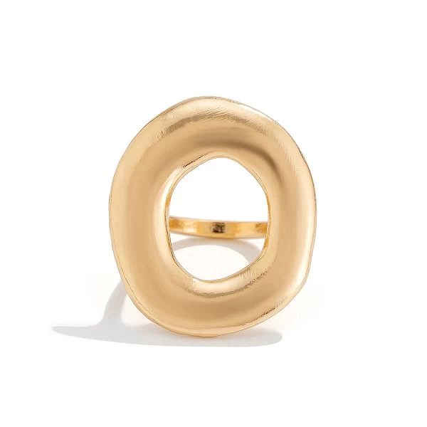 KunJoe-Bague en or exagéré pour femme, grand anneau rond brillant, optique géométrique, hip hop, bijoux de fête pour filles, ten|3,00 €|OKKO MODE