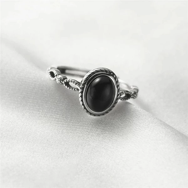 Bague agate noire senior, tempérament et mode|2,96 €|OKKO MODE