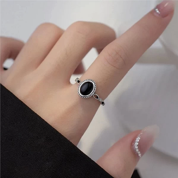 Bague agate noire senior, tempérament et mode|2,96 €|OKKO MODE