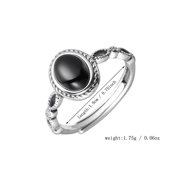 Bague agate noire senior, tempérament et mode|2,96 €|OKKO MODE