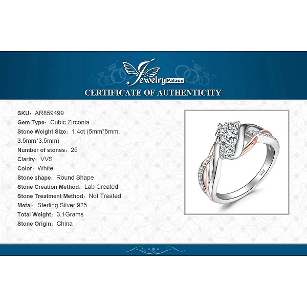 Bague de fiançailles classique Infinity en argent Sterling 925, zircone cubique AAAAA|19,79 €|OKKO MODE