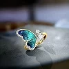 Bague ajustable avec papillon bleu pour femme, bijou Simple, romantique, élégant, cadeau d'anniversaire, à la mode, A3M465|3,01 €|OKKO MODE