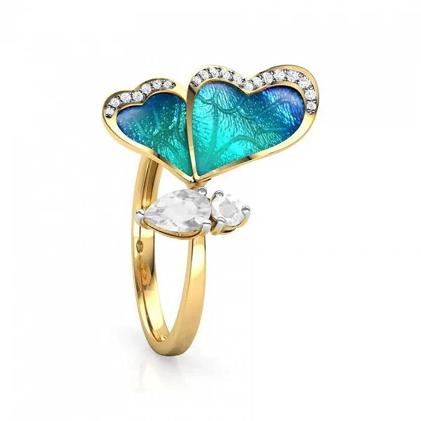 Bague ajustable avec papillon bleu pour femme, bijou Simple, romantique, élégant, cadeau d'anniversaire, à la mode, A3M465|3,01 €|OKKO MODE