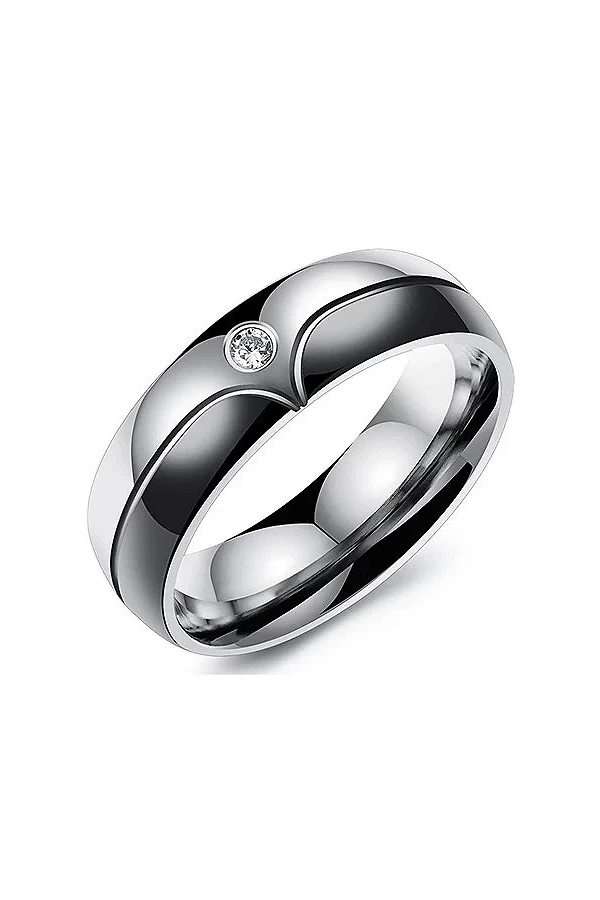 Bagues de mariage en acier inoxydable pour hommes et femmes, bague de couple CZ, bijoux de fiançailles, mode|8,99 €|OKKO MODE