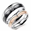 Bagues de mariage en acier inoxydable pour hommes et femmes, bague de couple CZ, bijoux de fiançailles, mode|8,99 €|OKKO MODE