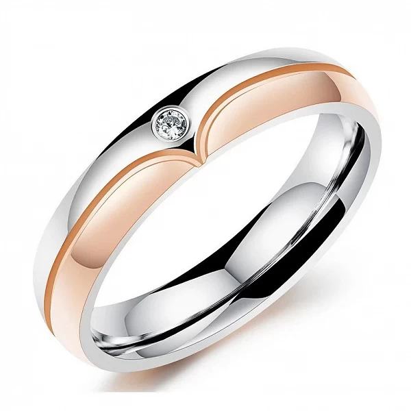 Bagues de mariage en acier inoxydable pour hommes et femmes, bague de couple CZ, bijoux de fiançailles, mode|8,99 €|OKKO MODE