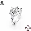 Bague Halo Ronde en Faux Diamant pour Femme, Argent Sterling 925 Premium|19,03 €|OKKO MODE