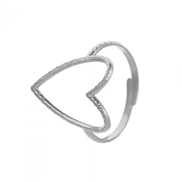 Bague creuse en acier inoxydable SION L pour femme, 2 couleurs cœur d'amour, beau cadeau de bijoux exquis|2,31 €|OKKO MODE