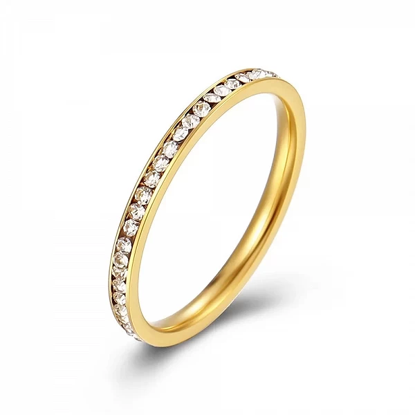 Bague en acier inoxydable pour femme, or, argent, document, cubique, fiançailles, mariage, cadeaux bijoux|3,01 €|OKKO MODE