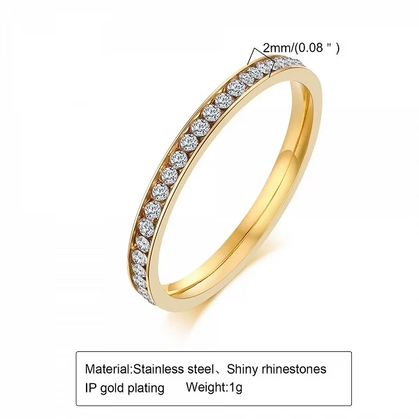 Bague en acier inoxydable pour femme, or, argent, document, cubique, fiançailles, mariage, cadeaux bijoux|3,01 €|OKKO MODE