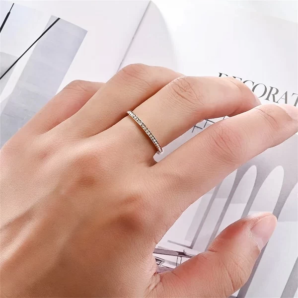 Bague en acier inoxydable pour femme, or, argent, document, cubique, fiançailles, mariage, cadeaux bijoux|3,01 €|OKKO MODE