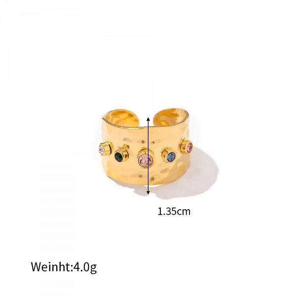 Bague vintage en cristal coloré pour femmes, bijoux de fête de mariage, accessoires de mode élégants, contre-indiqué|2,96 €|OKKO MODE