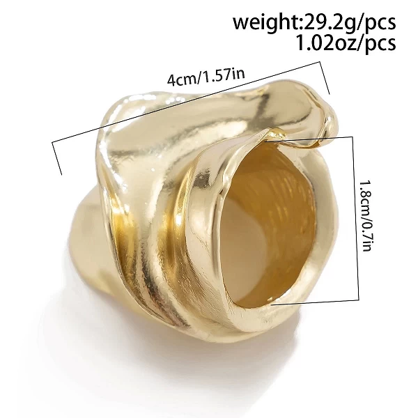 Bague irrégulière en métal doré pour femme, vintage, géométrique 03/couple|2,97 €|OKKO MODE