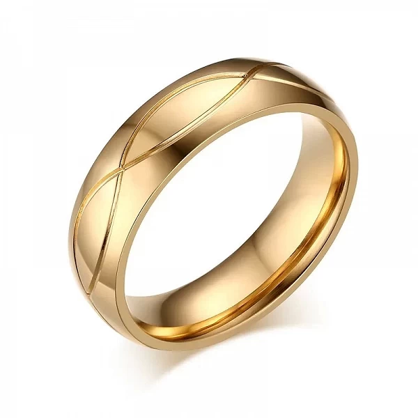 Bagues mariage Anneaux Pour Femmes Hommes Or-Couleur Acier Inoxydable Bague de Fiançailles|6,29 €|OKKO MODE