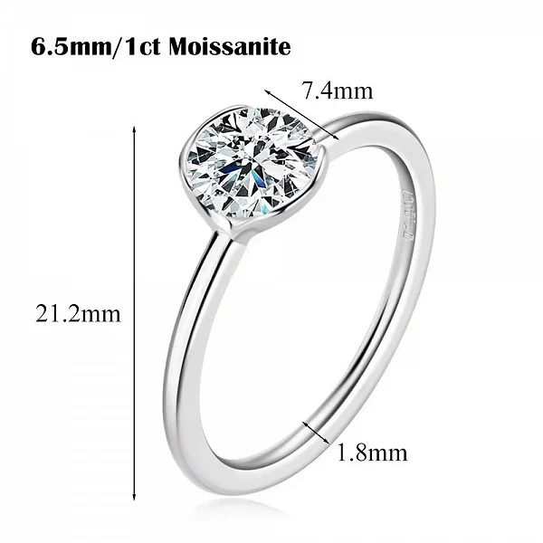 GRA-Bague de Fiançailles et de Mariage en Moissanite pour Femme, Anneau de Promesse Simple en Argent Sterling 925 avec Diamant, |30,00 €|OKKO MODE