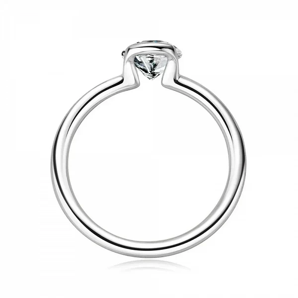 GRA-Bague de Fiançailles et de Mariage en Moissanite pour Femme, Anneau de Promesse Simple en Argent Sterling 925 avec Diamant, |30,00 €|OKKO MODE