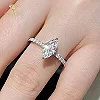 Bague Moissanite Argent Sterling S925, Diamant Marquise Femme|37,00 €|OKKO MODE