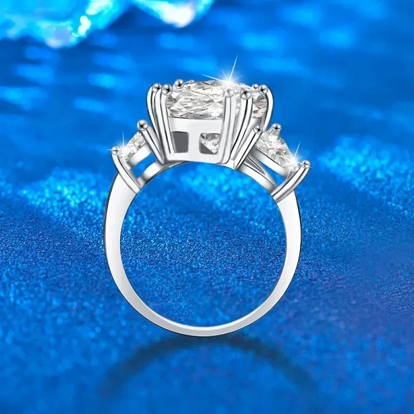 Bague en argent 925 pour femme, Moissanite 5 carats, Pierre précieuse de Rotterdam|62,40 €|OKKO MODE