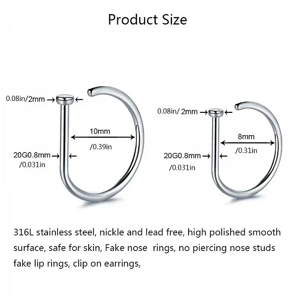 Anneau Septum Métal Acier Inoxydable Look Épingle Tigres - Bijoux Tiges Femmes Hommes|2,00 €|OKKO MODE