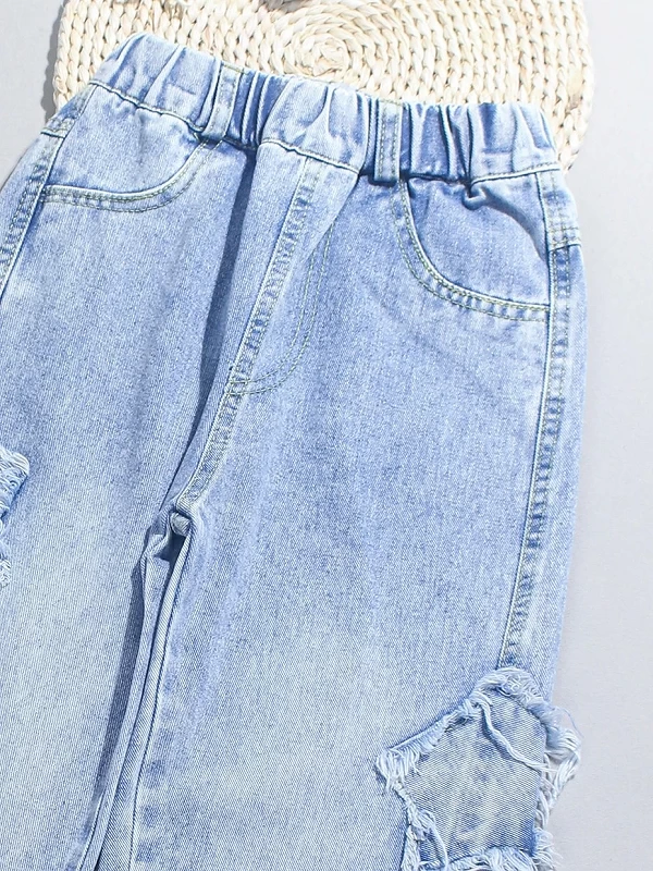 Jeans à Motif Étoile pour Fille, Vêtement Style Décontracté, pour Enfant de 6, 8, 10, 12 et 14 Ans, Collection Printemps-Automne|21,83 €|OKKO MODE