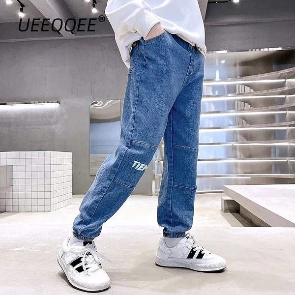 Jeans College en coton pour enfants, pantalons en denim pour garçons, vêtements pour adolescents FjKorean, 4-14 ans, printemps, |7,19 €|OKKO MODE