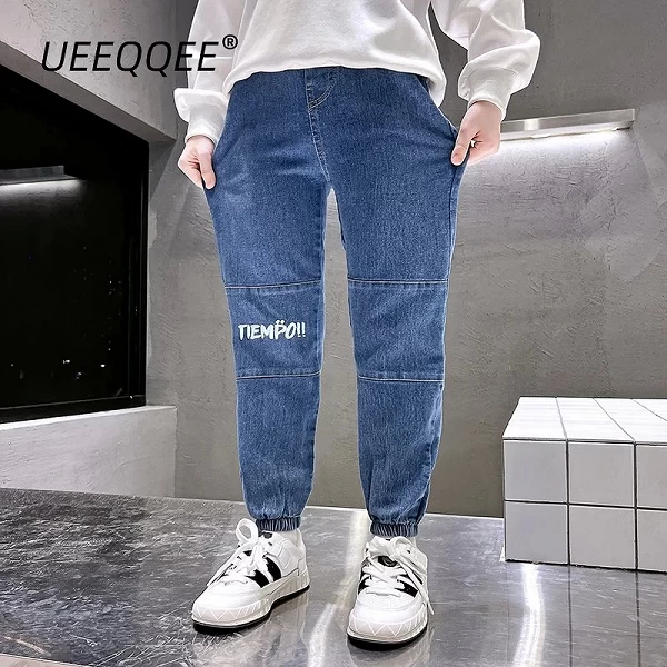 Jeans College en coton pour enfants, pantalons en denim pour garçons, vêtements pour adolescents FjKorean, 4-14 ans, printemps, |7,19 €|OKKO MODE