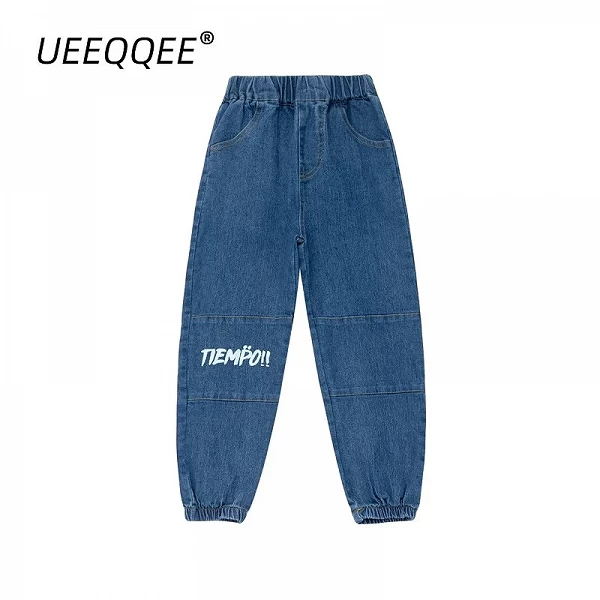 Jeans College en coton pour enfants, pantalons en denim pour garçons, vêtements pour adolescents FjKorean, 4-14 ans, printemps, |7,19 €|OKKO MODE