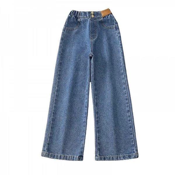 Jeans à jambes larges pour adolescentes, pantalons en denim pour enfants, jeans pour filles, vêtements pour enfants, document so|11,03 €|OKKO MODE