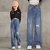 Pantalons en jean pour bébés filles, vêtements en Denim, bas pour enfants de 4 5 6 7 8 9 10 11 12 13 ans|11,69 €|OKKO MODE