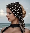 Foulard Carré Rétro en Mousseline de Soie à Pois pour Femme, Bandeau Doux, Hijab de la raq, Bandeau de Sauna, Rubans de Sac|2,69 €|OKKO MODE