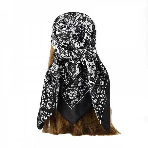 Bandana à motif bohème pour femme, écharpe de marque rétro, hijab carré, bande ronde pour femme, silencieux, mode, 90x90cm, nouv|3,59 €|OKKO MODE