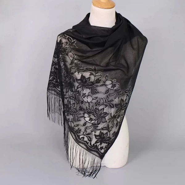 Foulard Hijab en Dentelle pour Femme, Châle Maxi Uni, Fleur Ronde, Foulard Blanc, Coton Doux, Hijabs Musulmans, Voile Catholique|3,59 €|OKKO MODE