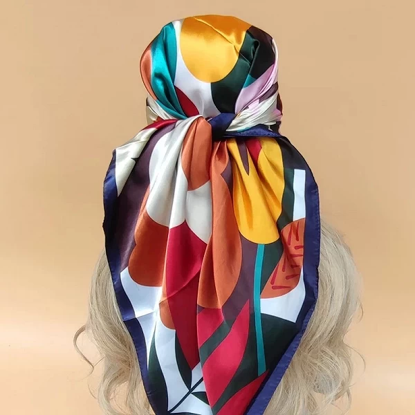 Foulard carré imprimé populaire, 90x90cm, châles de plage, protection solaire, Europe et Amérique, 2023|3,59 €|OKKO MODE